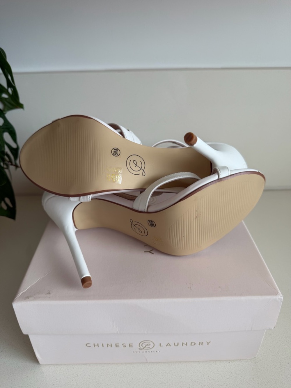Chinese Laundry White Strappy Stiletto Heels - Picture 6 of 7